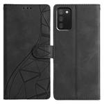 For Samsung Galaxy A02s 164mm Triangles Embossed Leather Phone Case(Black)