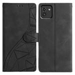 For Samsung Galaxy A03 164mm Triangles Embossed Leather Phone Case(Black)
