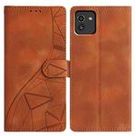 For Samsung Galaxy A03 164mm Triangles Embossed Leather Phone Case(Brown)