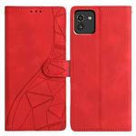 For Samsung Galaxy A03 164mm Triangles Embossed Leather Phone Case(Red)