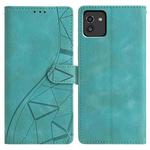 For Samsung Galaxy A03 164mm Triangles Embossed Leather Phone Case(Green)