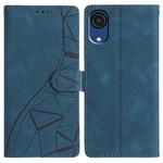 For Samsung Galaxy A03 Core Triangles Embossed Leather Phone Case(Blue)