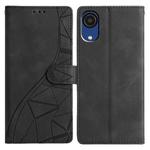 For Samsung Galaxy A03 Core Triangles Embossed Leather Phone Case(Black)