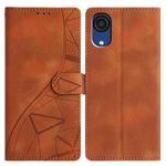 For Samsung Galaxy A03 Core Triangles Embossed Leather Phone Case(Brown)