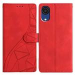 For Samsung Galaxy A03 Core Triangles Embossed Leather Phone Case(Red)