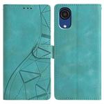 For Samsung Galaxy A03 Core Triangles Embossed Leather Phone Case(Green)