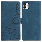 For Samsung Galaxy A04 Triangles Embossed Leather Phone Case(Blue)
