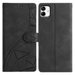 For Samsung Galaxy A04 Triangles Embossed Leather Phone Case(Black)