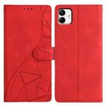 For Samsung Galaxy A04 Triangles Embossed Leather Phone Case(Red)