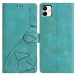 For Samsung Galaxy A04 Triangles Embossed Leather Phone Case(Green)