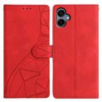 For Samsung Galaxy A05 Triangles Embossed Leather Phone Case(Red)