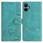 For Samsung Galaxy A05 Triangles Embossed Leather Phone Case(Green)