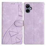 For Samsung Galaxy A06 4G Triangles Embossed Leather Phone Case(Purple)