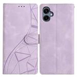 For Samsung Galaxy A07 Triangles Embossed Leather Phone Case(Purple)