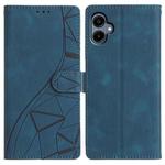 For Samsung Galaxy A07 Triangles Embossed Leather Phone Case(Blue)