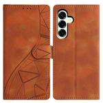 For Samsung Galaxy A17 Triangles Embossed Leather Phone Case(Brown)