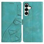 For Samsung Galaxy A17 Triangles Embossed Leather Phone Case(Green)