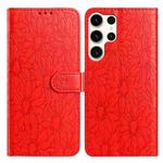 For Samsung Galaxy S25 Ultra 5G Daisy Embossed Leather Phone Case(Red)