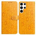 For Samsung Galaxy S25 Ultra 5G Daisy Embossed Leather Phone Case(Yellow)