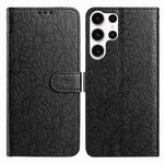 For Samsung Galaxy S25 Ultra 5G Daisy Embossed Leather Phone Case(Black)