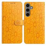 For Samsung Galaxy S24+ / S25+ 5G Daisy Embossed Leather Phone Case(Yellow)