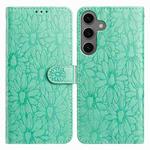 For Samsung Galaxy S24+ / S25+ 5G Daisy Embossed Leather Phone Case(Green)