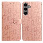 For Samsung Galaxy S24+ / S25+ 5G Daisy Embossed Leather Phone Case(Rose Gold)