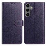 For Samsung Galaxy S24+ / S25+ 5G Daisy Embossed Leather Phone Case(Dark Purple)