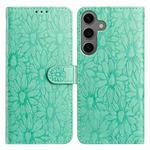For Samsung Galaxy S24 / S25 5G Daisy Embossed Leather Phone Case(Green)