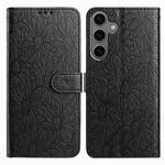 For Samsung Galaxy S24 FE 5G Daisy Embossed Leather Phone Case(Black)