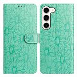 For Samsung Galaxy S23+ 5G Daisy Embossed Leather Phone Case(Green)