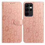For Samsung Galaxy S23 Ultra 5G Daisy Embossed Leather Phone Case(Rose Gold)