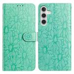 For Samsung Galaxy S23 FE 5G Daisy Embossed Leather Phone Case(Green)