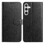 For Samsung Galaxy S23 FE 5G Daisy Embossed Leather Phone Case(Black)