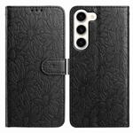 For Samsung Galaxy S23 5G Daisy Embossed Leather Phone Case(Black)