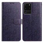 For Samsung Galaxy S20 Ultra 5G Daisy Embossed Leather Phone Case(Dark Purple)