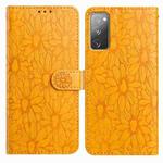For Samsung Galaxy S20 FE 5G Daisy Embossed Leather Phone Case(Yellow)
