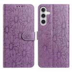 For Samsung Galaxy A54 5G Daisy Embossed Leather Phone Case(Light Purple)