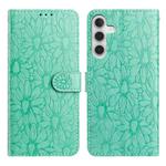 For Samsung Galaxy A54 5G Daisy Embossed Leather Phone Case(Green)