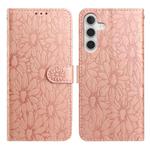 For Samsung Galaxy A54 5G Daisy Embossed Leather Phone Case(Rose Gold)