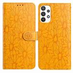 For Samsung Galaxy A33 5G Daisy Embossed Leather Phone Case(Yellow)