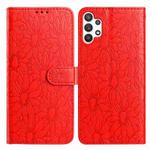 For Samsung Galaxy A32 5G Daisy Embossed Leather Phone Case(Red)