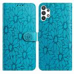 For Samsung Galaxy A32 5G Daisy Embossed Leather Phone Case(Blue)