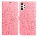 For Samsung Galaxy A32 4G Daisy Embossed Leather Phone Case(Pink)