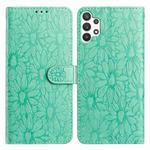 For Samsung Galaxy A32 4G Daisy Embossed Leather Phone Case(Green)