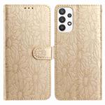 For Samsung Galaxy A23 5G Daisy Embossed Leather Phone Case(Gold)