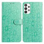 For Samsung Galaxy A23 5G Daisy Embossed Leather Phone Case(Green)