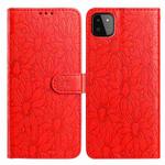 For Samsung Galaxy A22 5G Daisy Embossed Leather Phone Case(Red)