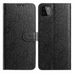 For Samsung Galaxy A22 5G Daisy Embossed Leather Phone Case(Black)