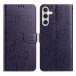 For Samsung Galaxy A15 5G Daisy Embossed Leather Phone Case(Dark Purple)